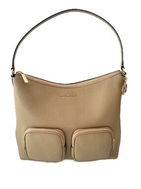 Michael Kors Merritt Large Cargo Shoulder Bag Handbag Camel Leather